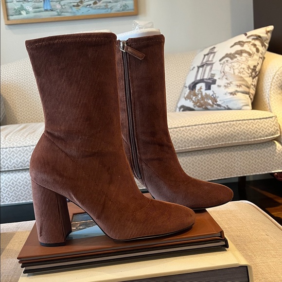 Nine West Stretch Brown Corduroy Ankle BootsSz 8 - Picture 5 of 5